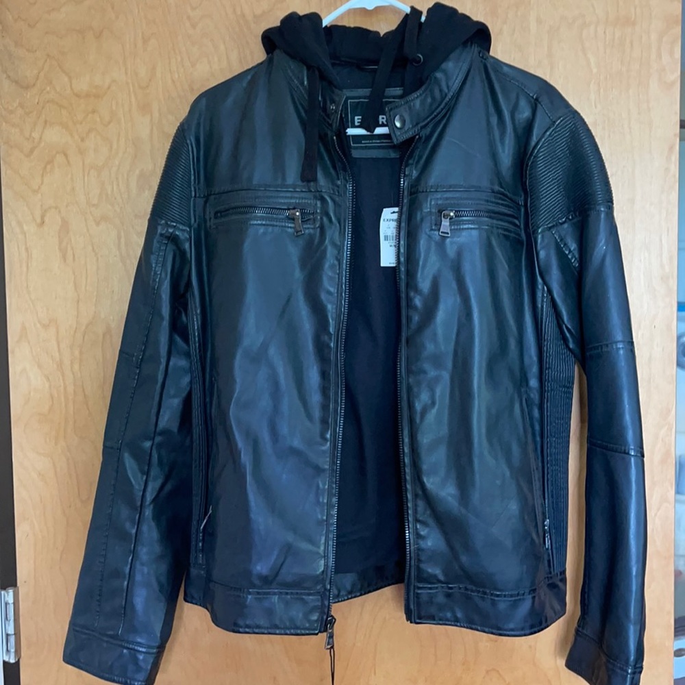 NEVER WORN Men’s faux leather jacket